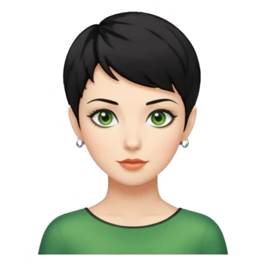 mujer pelo negro pixie cut sticker