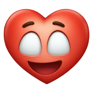 Red cute heart with a smile sticker