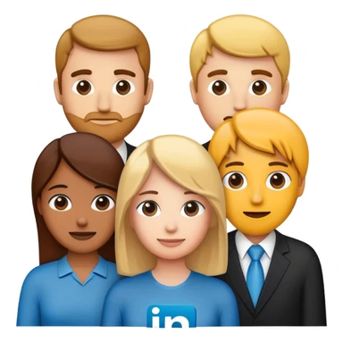 3 person surrounding LinkedIn sticker