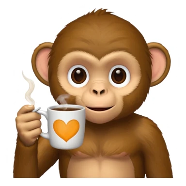 sideway monkey sipping coffee  sticker