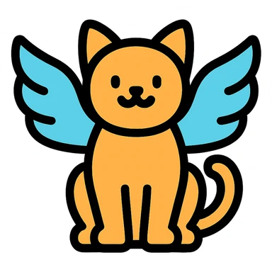 cat with wings sticker