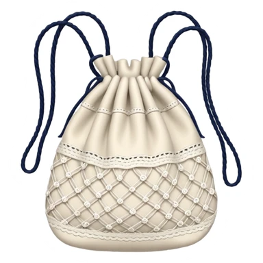 lace string bag in white color sticker