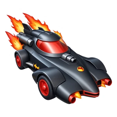 ROCKET IN FIRE BATMOBILE sticker