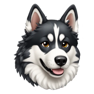 Black spotted brindle husky fluffy ears and holographic harness running sticker