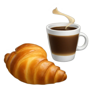 croissant and coffee sticker