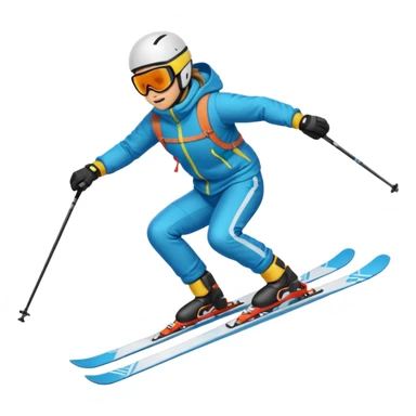 ski resort with skier skiing downhill sticker