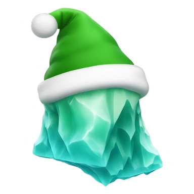 Green iceberg with Santa hat sticker