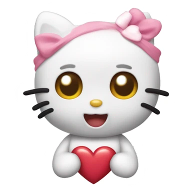hello kitty with heart eyes sticker