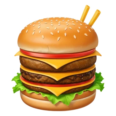 A single burger,, soft drink, fries image for my food vertical in the super app sticker