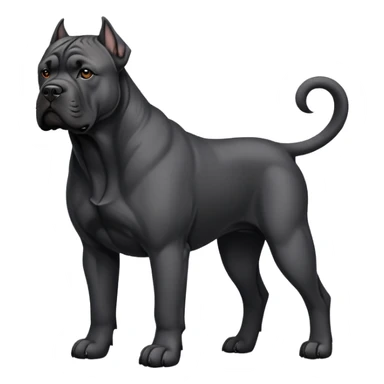 black Cane Corso dog with cropped ears and short tail sticker