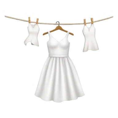 White dress on clothesline  sticker