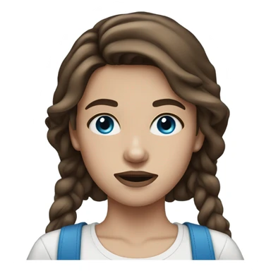 Brown haired girl with black nose hoop and blue eyes  sticker