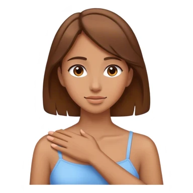 Young woman brown hair pat on the back sticker