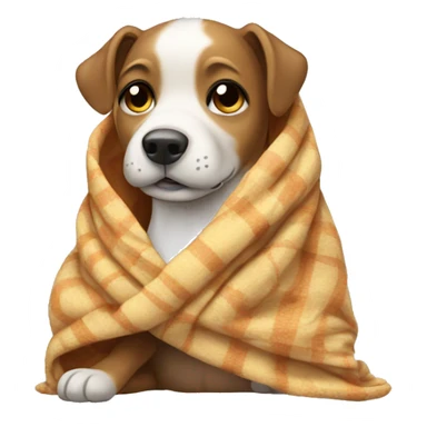 Dog wrapped up with a blanket  sticker
