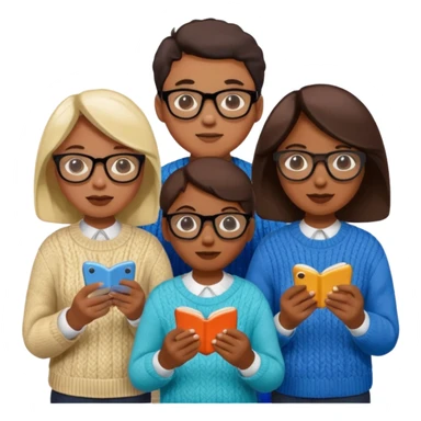 people knitting sticker