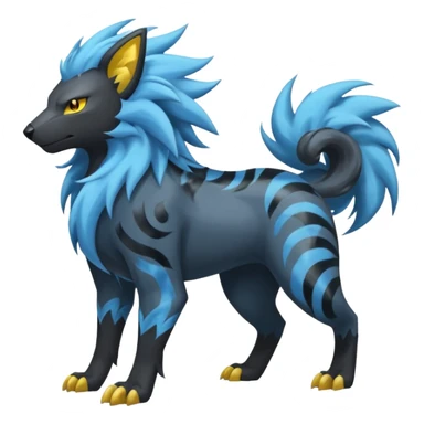 Storm-Grey Cloud-Swirled Heavy-Maned Thunder-Marked Electric Luxray-Manectric-hybrid-creature (full body) sticker