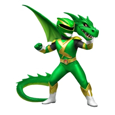 Green dragon power ranger sticker