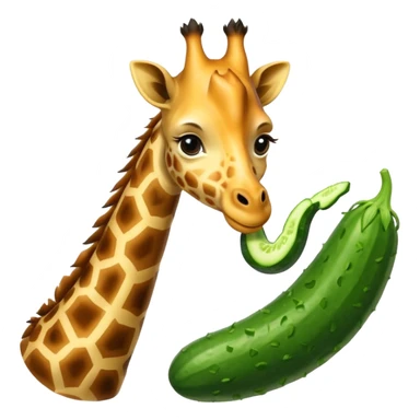 Giraffe cutting a cucumber  sticker