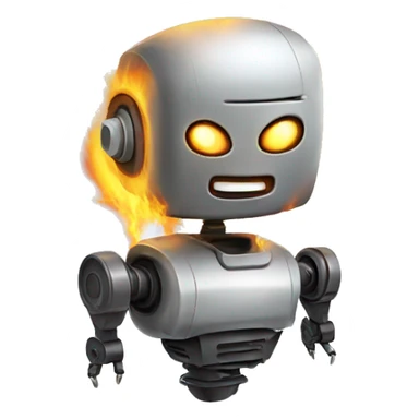 Robot electricity on fire sticker