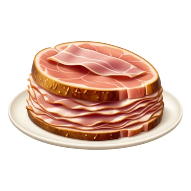 Cinematic Realistic Jam√≥n Serrano Dish Emoji, depicted as delicate, air-cured ham sliced thinly rendered with detailed textures and natural, inviting lighting. sticker