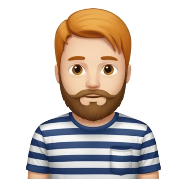 refree long hair and a beard but no moustache and wears a vertically striped t-shirt. sticker
