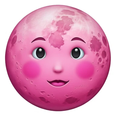 a pink full moon without the facial features sticker