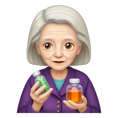 Old woman drugs sticker