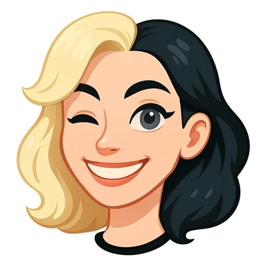 Edit the image in the style of a Telegram sticker. Adjust the facial expression so that the upper row of teeth covers the mouth and the tongue is not visible from below. Remove the outline completely from the edges. Keep the head with hair, blue eyes, pale skin, and nose piercing. No background. sticker