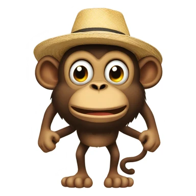 Angry monkey with his sun hat sticker
