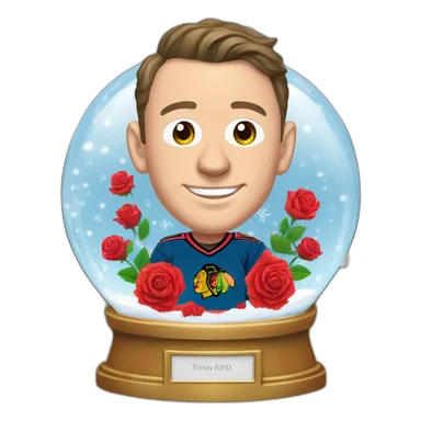 Jonathan Toews inside a rainbow snow globe with roses sticker