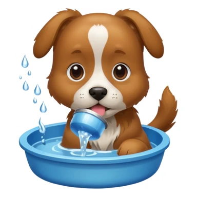 Dog, water bowl sticker