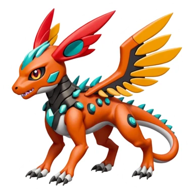 Meloetta-Guilmon-Wargreymon-Protogen-Pokémon-Digimon-Fakémon-fusion-hybrid-creature sticker