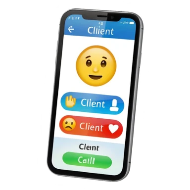 celular con llamada que diga "cliente 1" sticker