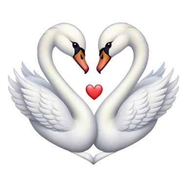 Coquette swans making a heart sticker