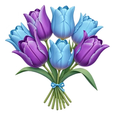 light blue and light purple tulip bouquet sticker