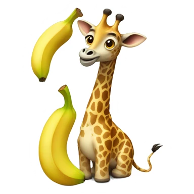 Jirafa with a banana sticker