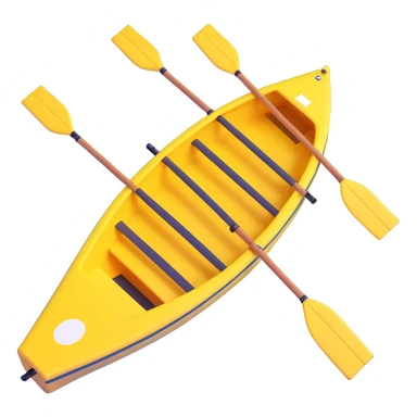 yellow eight-person Olympic rowing boat, top view sticker