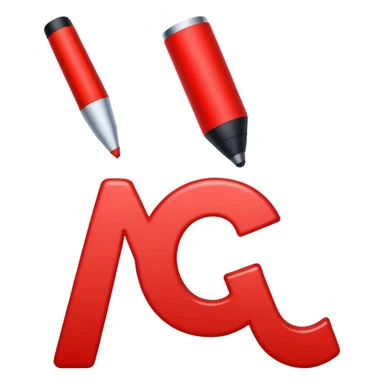 I want an enoji of "AI" in red writing sticker