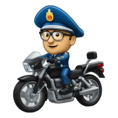 Francois hollande sur une moto gendarmerie sticker