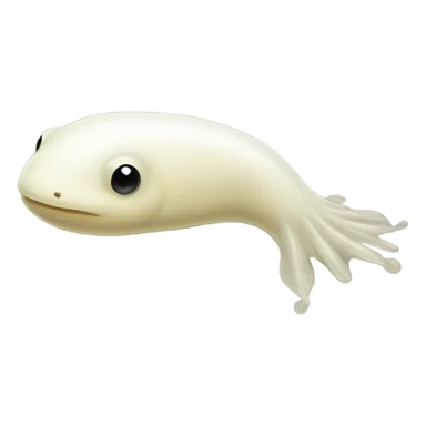 White fat tadpole with no limbs and long skinny tail sticker