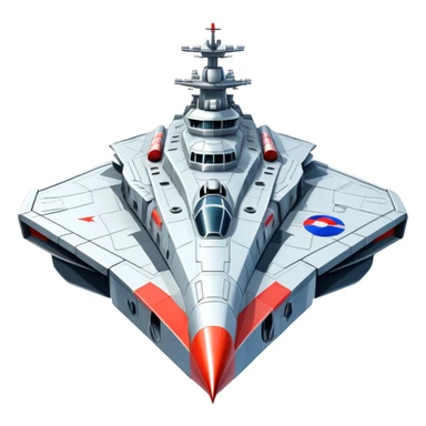 Gigantic Russian war cruiser spaceship with tricolor markings sticker