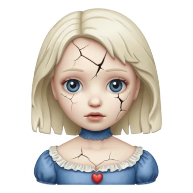 Make me crack doll emoji sticker