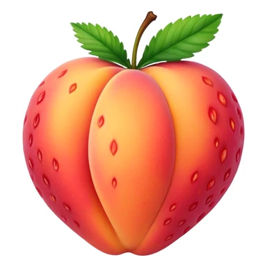 A peach made of strawberry  sticker
