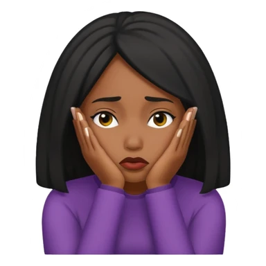 Black woman ashamed hiding  sticker