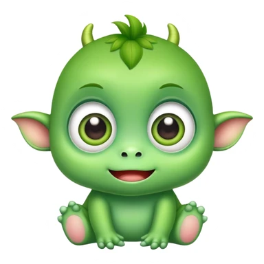 Cute baby green monster sticker