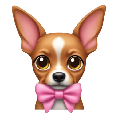 Mini pincher dog wearing pink bow sticker