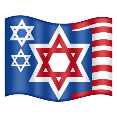 United States flag with a swastika symbol and star of david symbol on the flag sticker
