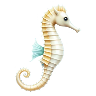 A white seahorse with delicate fins, elegant and graceful sticker