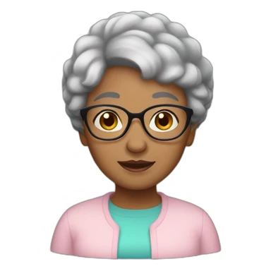 Grandma short black hair sticker