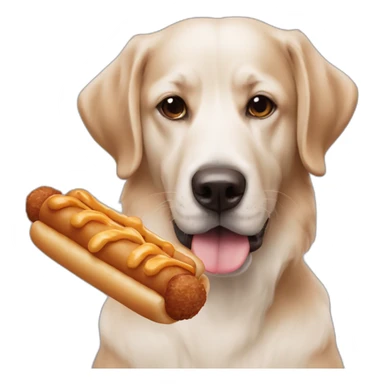 hond met een frikandel sticker
